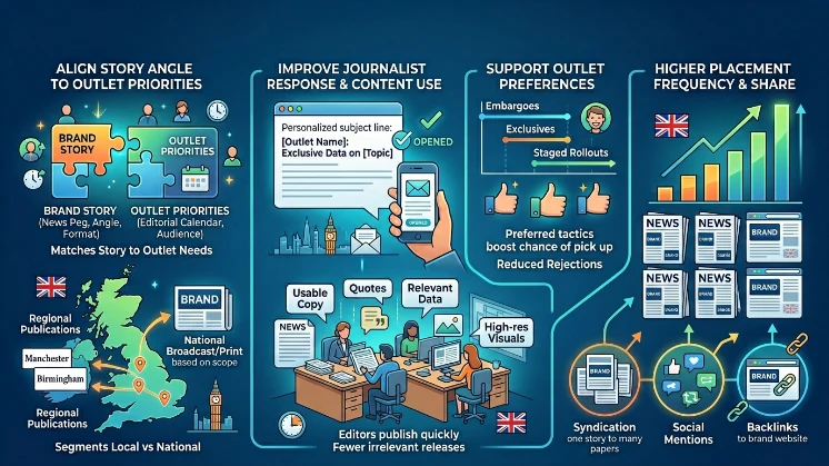 How does targeted distribution increase pickup rates for UK brands