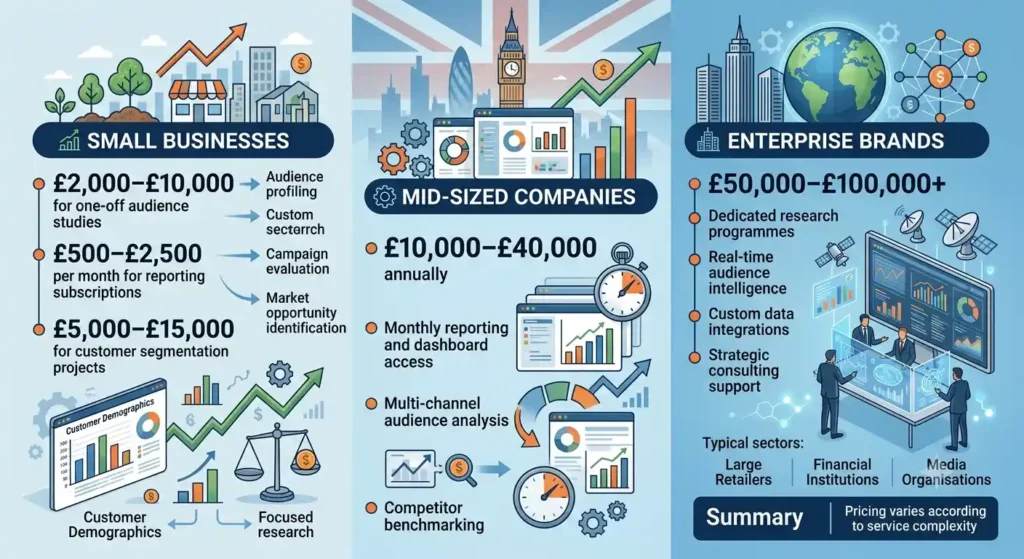 How much do UK brands typically invest in audience insights services