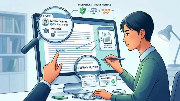 How should readers evaluate the trustworthiness of brand content on news sites
