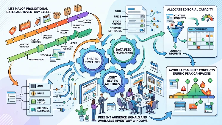 How should the calendar integrate with commercial planning without selling solutions