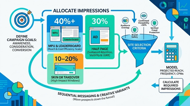 How to decide the mix of formats and sites for a highest-efficiency campaign