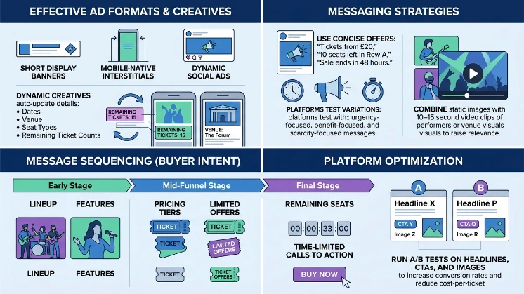 What ad formats and messages work best for event reminders