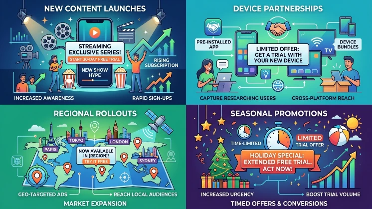 What are common use cases where banner-driven trial acquisition performs well
