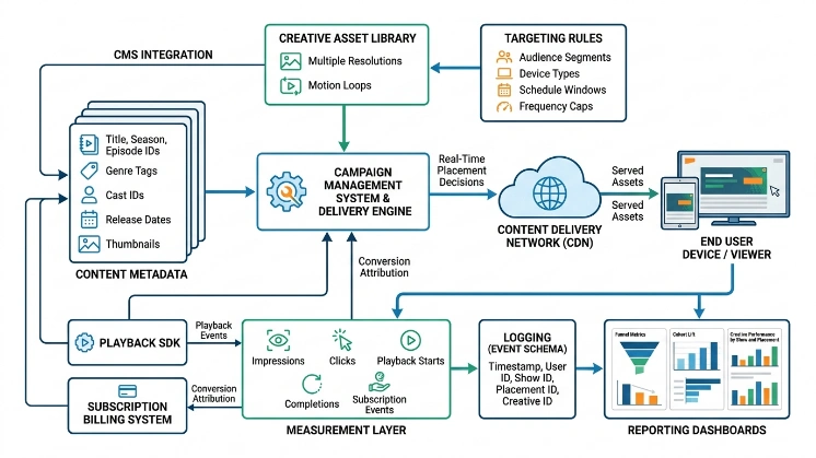 What are the technical components of a show-based banner campaign