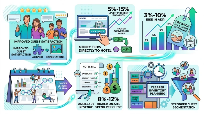 What benefits do experience-focused campaigns deliver to hotels
