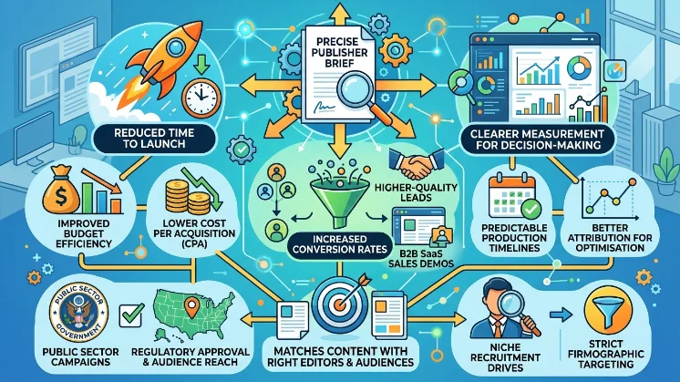 What benefits result from a precise publisher brief