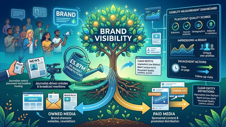 What defines brand visibility in the context of PR market growth
