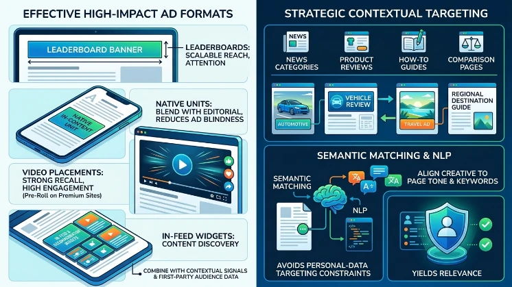 What display formats and contexts best absorb redirected search budgets