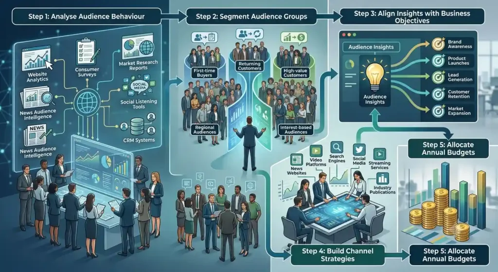 What is the process of turning audience data into media-buying decisions