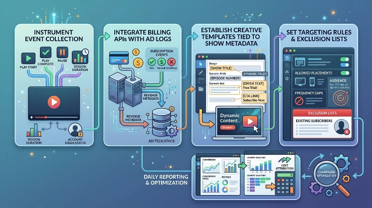 What operational steps prepare a platform to run conversion-focused OTT campaigns