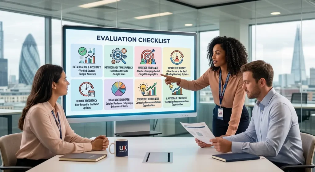 What should UK advertisers evaluate before buying a report