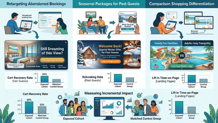 What specific use cases show impact for resorts using visual experience banners