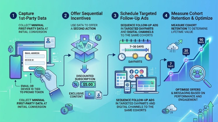 What steps turn viewer interest into repeat conversions