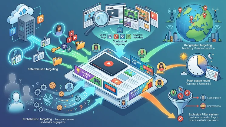 What targeting methods do platforms use for banner ad distribution