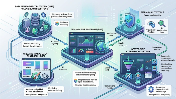 What technologies support scalable destination banner ad programs