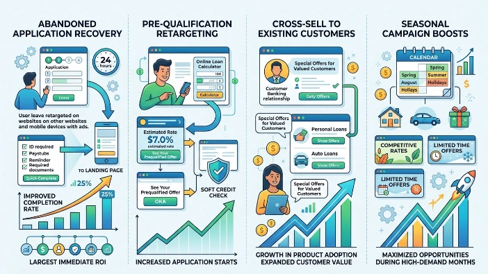 What use cases demonstrate retargeting effectiveness for loans
