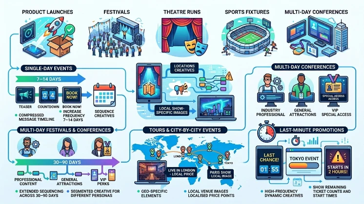 What use cases fit display ad strategies for events