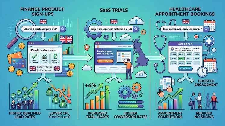 What use cases show clear ROI when sponsored themes match UK search intent