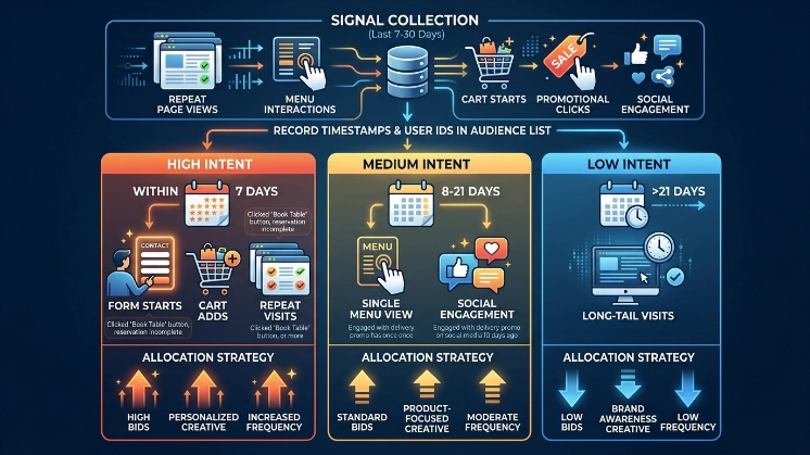 What user behaviours indicate readiness for mid-funnel targeting