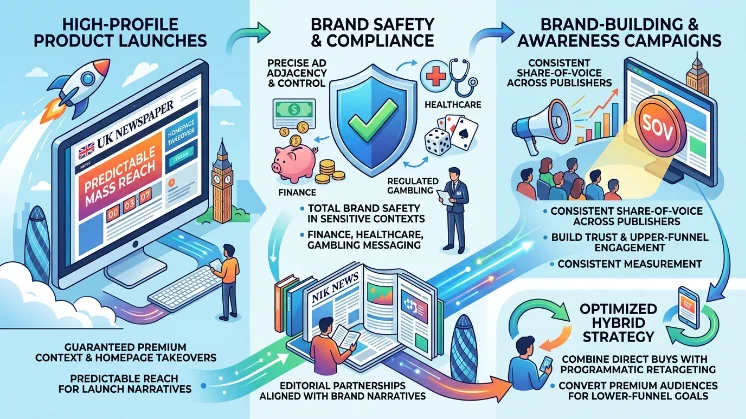 When are direct placements the best choice for UK advertisers