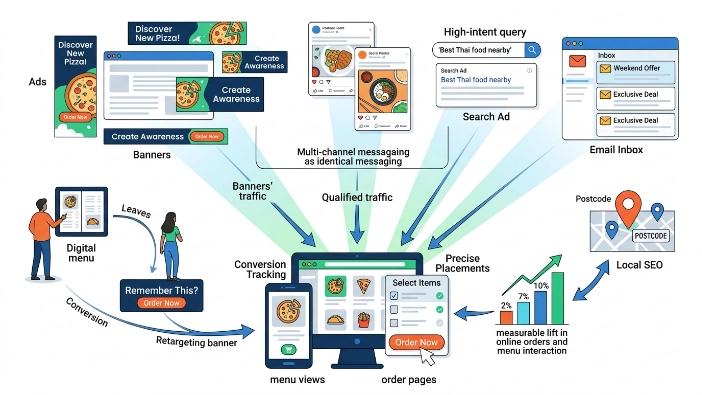 Where do banner ad campaigns fit within a broader marketing mix