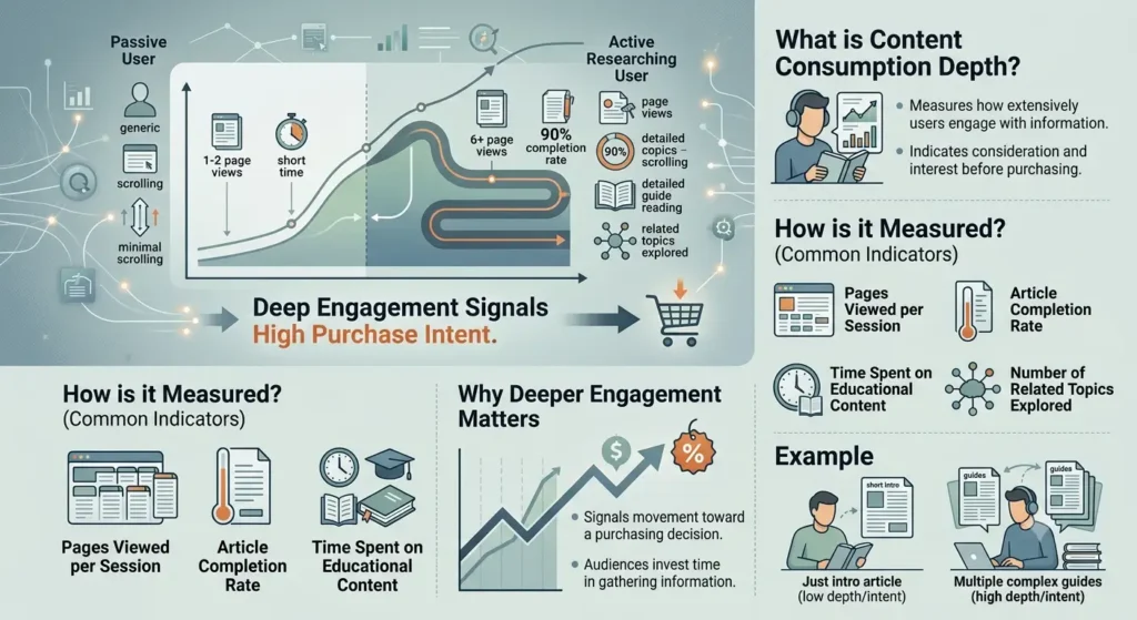 Which audience insight metric shows active research behaviour