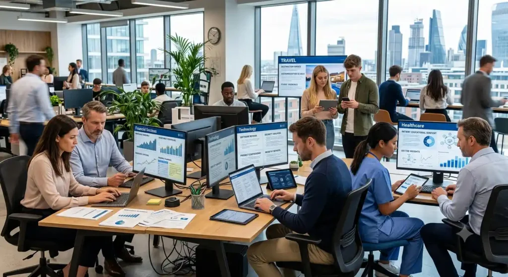 Which industries benefit most from intent-based targeting in the UK