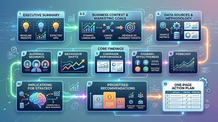 Which slide structure efficiently tells the audience insight story