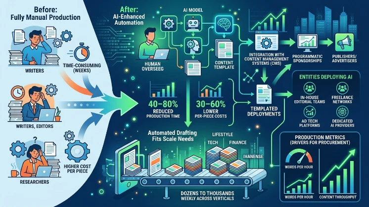 Why did adoption of AI tools increase in sponsored content workflows