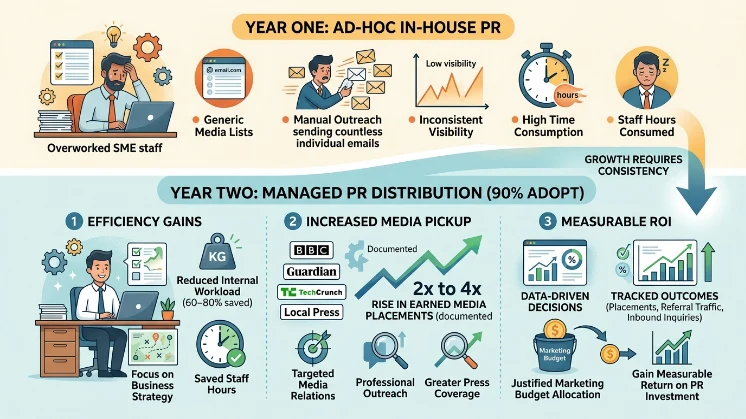Why do 90% of UK SMEs adopt managed PR distribution in their second year