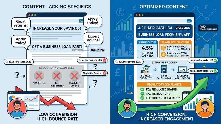 Why do UK financial sponsored pieces fail conversion metrics