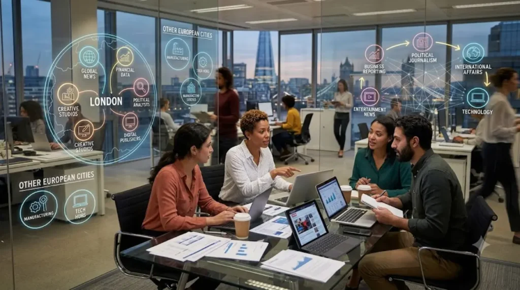 What makes London's media ecosystem different from other European cities?