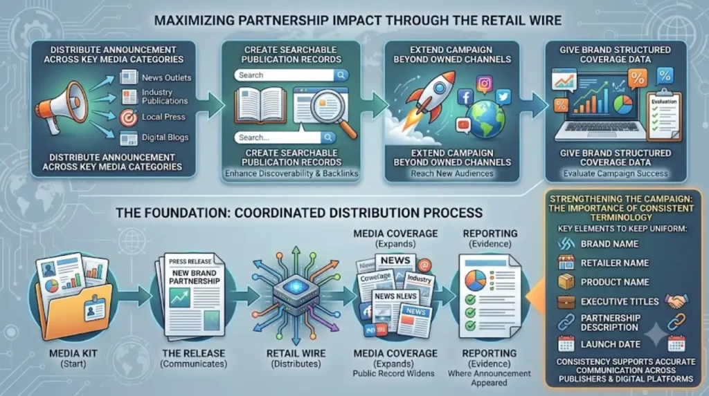 How can a retail wire support a new consumer brand partnership?