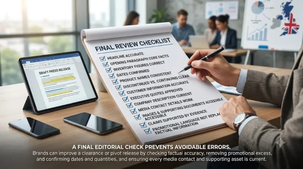 Crafting an Authoritative Press Release Layout for Major Inventory Clearances and Pivots 2 How can brands improve the release before distribution?