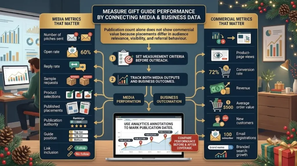 How can retailers measure holiday gift guide performance?