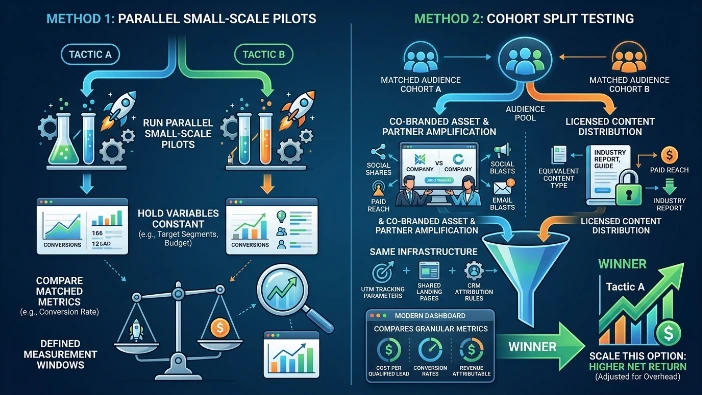 How can teams test which option delivers higher ROI