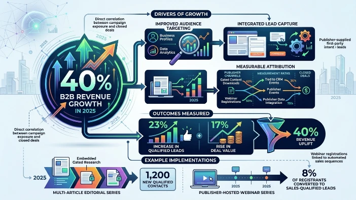 How did media partnerships drive 40% more B2B revenue in 2025