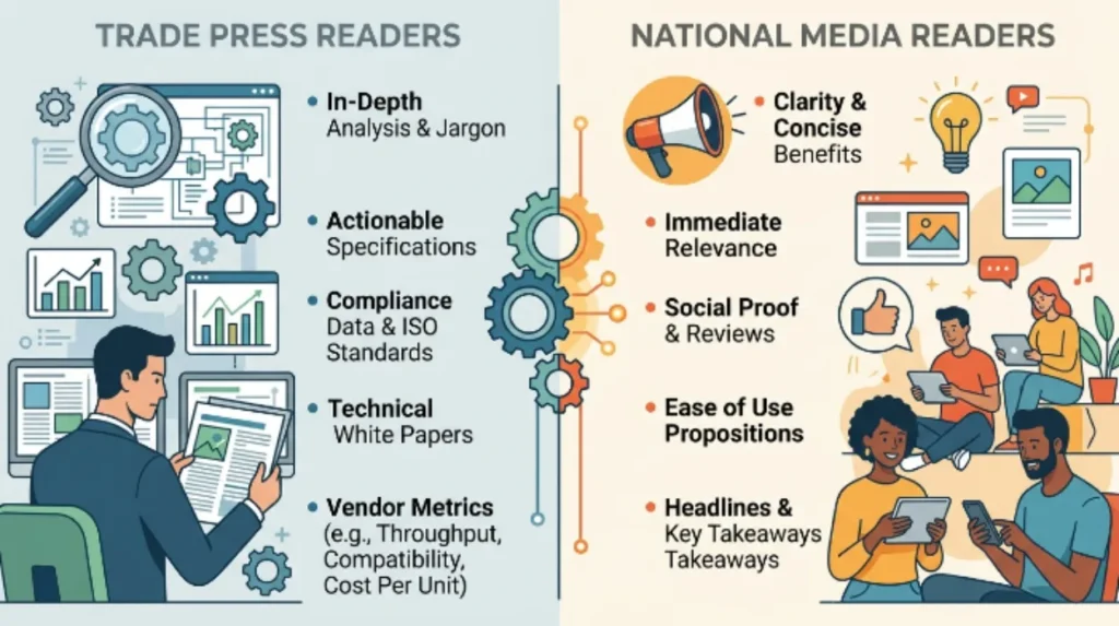 How UK Trade Press Differs From National Media for Product Launches 1 How do audience expectations differ between trade press readers and national media readers?
