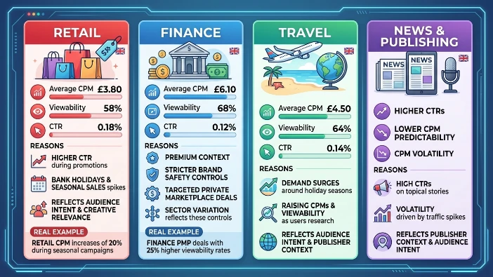 How do benchmarks vary by sector in the UK