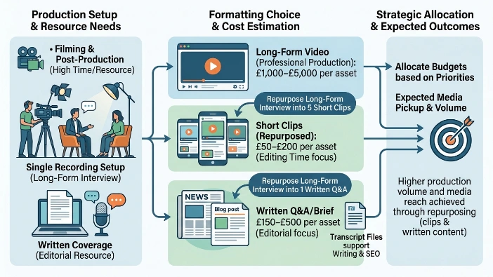 How do costs and resources influence format choice