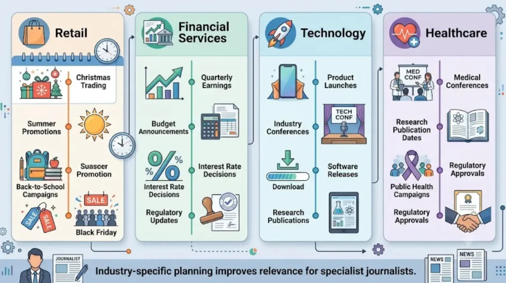 How do different industries require different release timing strategies?