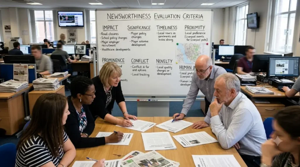 How do editors decide whether a story is newsworthy?