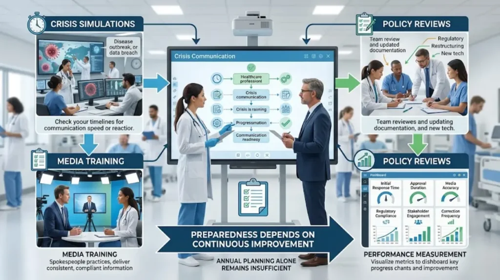 Crisis Communication Frameworks: Issuing Rapid Medical Statements Without Sacrificing Compliance 2 How do healthcare organisations improve crisis communication readiness?