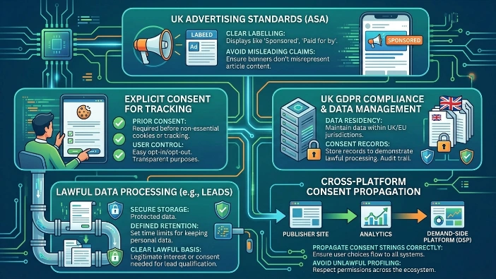 How do legal and compliance considerations affect implementation in the UK