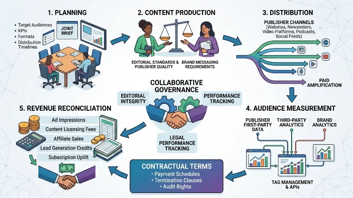 How do publisher-brand alliances function in practice