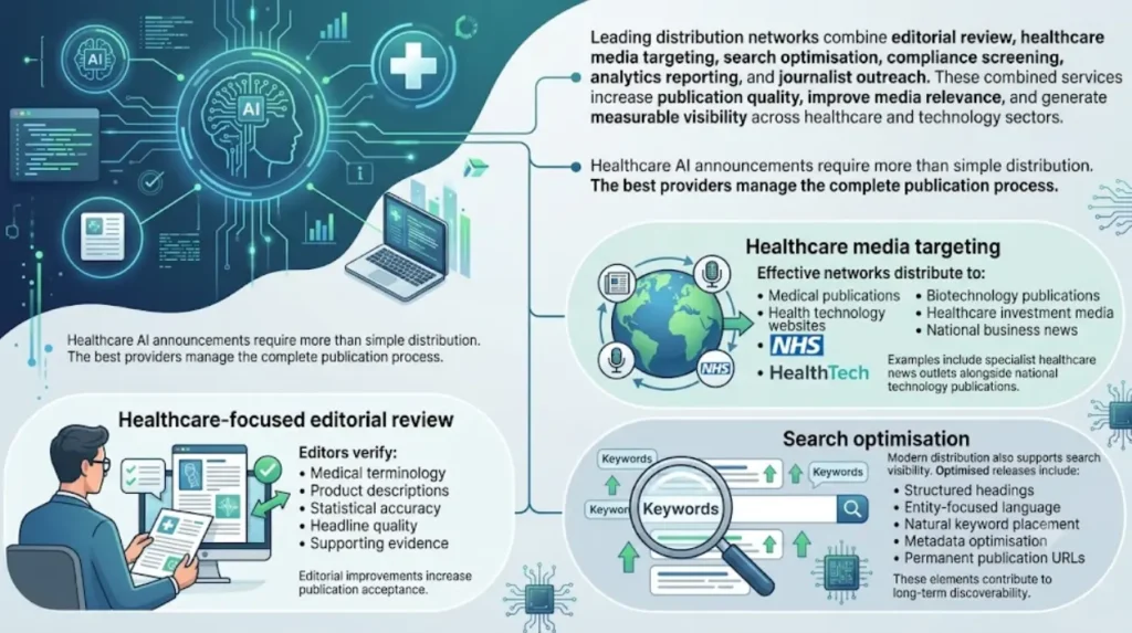 How do the best press release distribution networks support healthcare AI companies