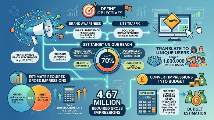 How do you define campaign goals and unique reach targets