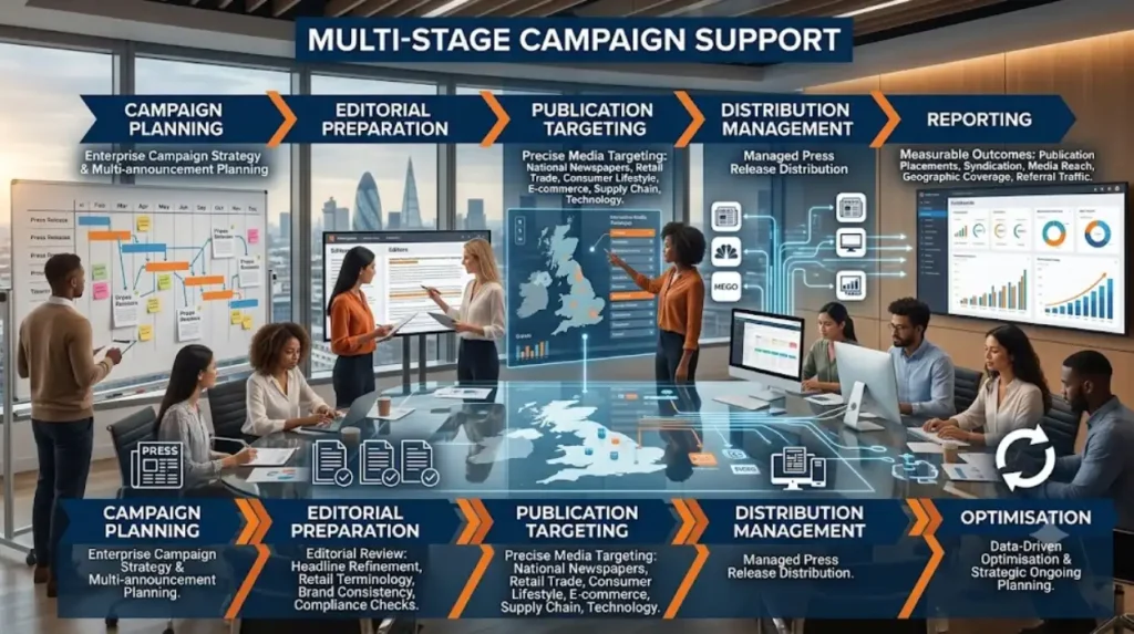 How does Time Intelligence Media Group support enterprise retail campaigns?
