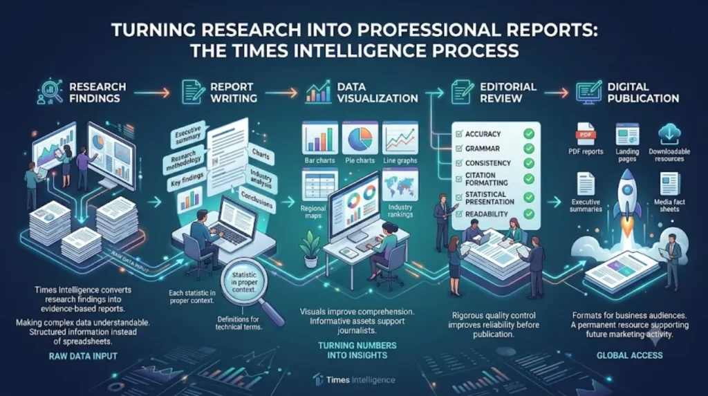 How does Times Intelligence publish research reports?