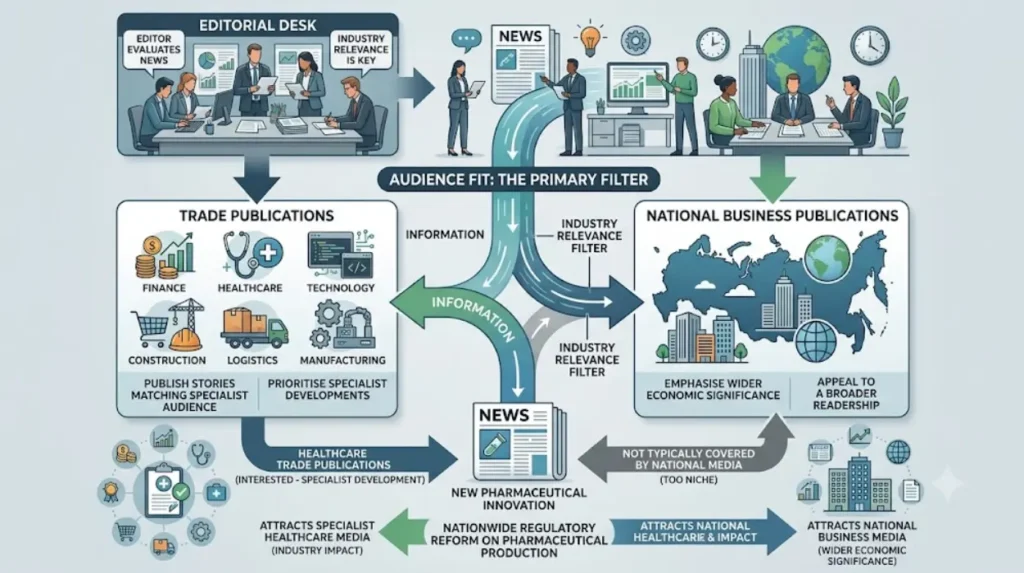 How does industry relevance influence editorial decisions?